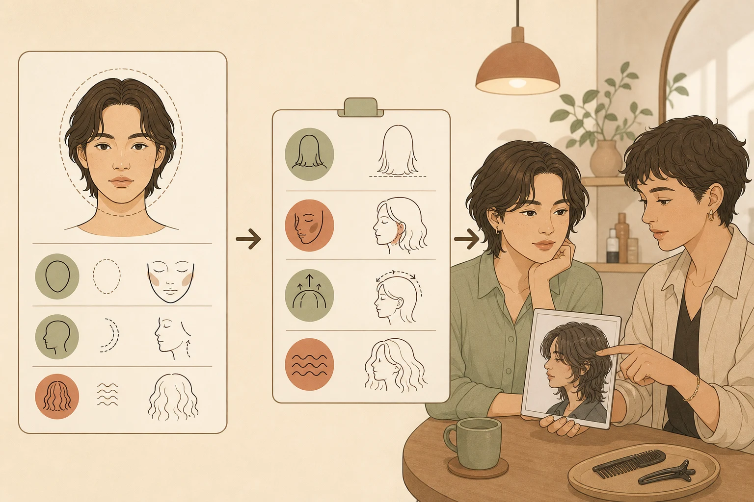 顔型プロフィールがスタイリストノートおよびヘアカット相談になる