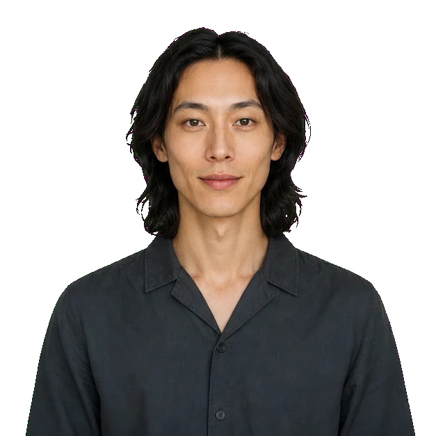 菱形脸型示例人像，展示柔和、颧骨主导、略长和精致菱形变化: 略长菱形脸型