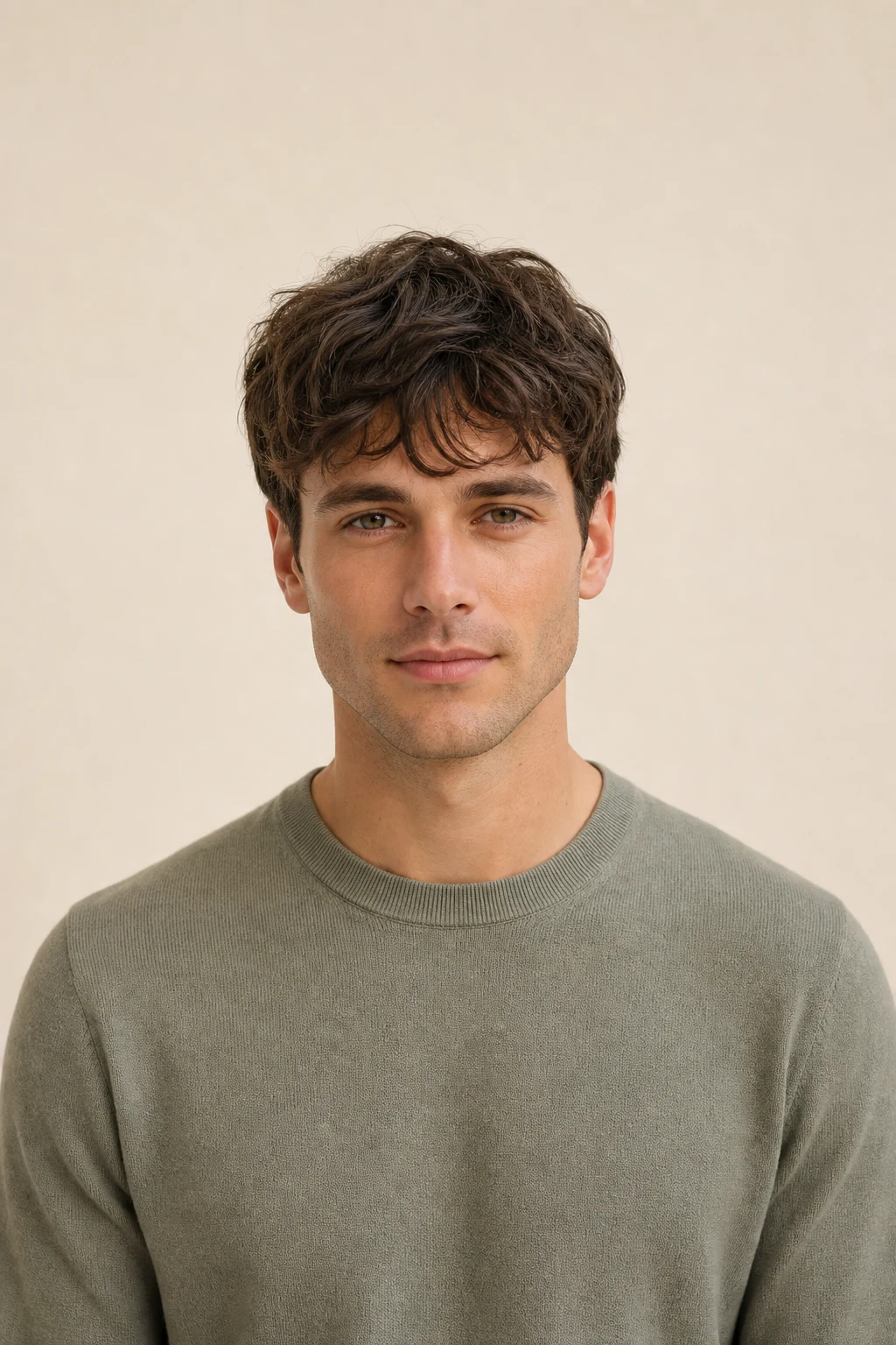 Men hairstyle preview for a heart face shape with textured fringe and balanced sides