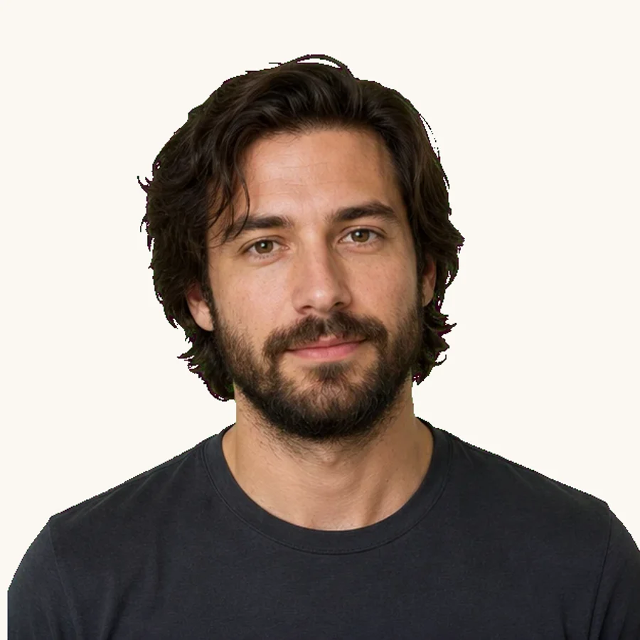 Square Face Shape example portraits showing natural variations: Balanced square face shape