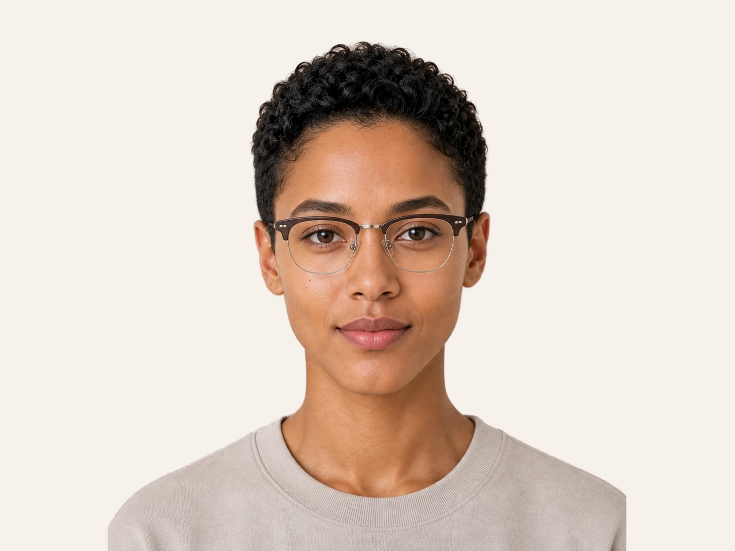 Browline glasses for diamond face unisex
