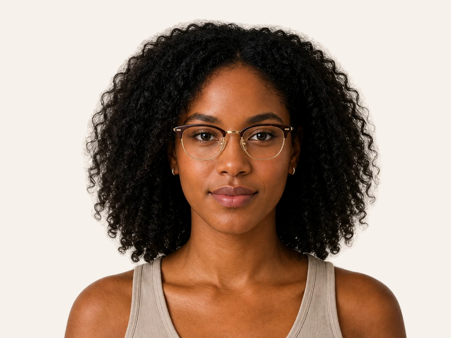 Browline glasses for diamond face