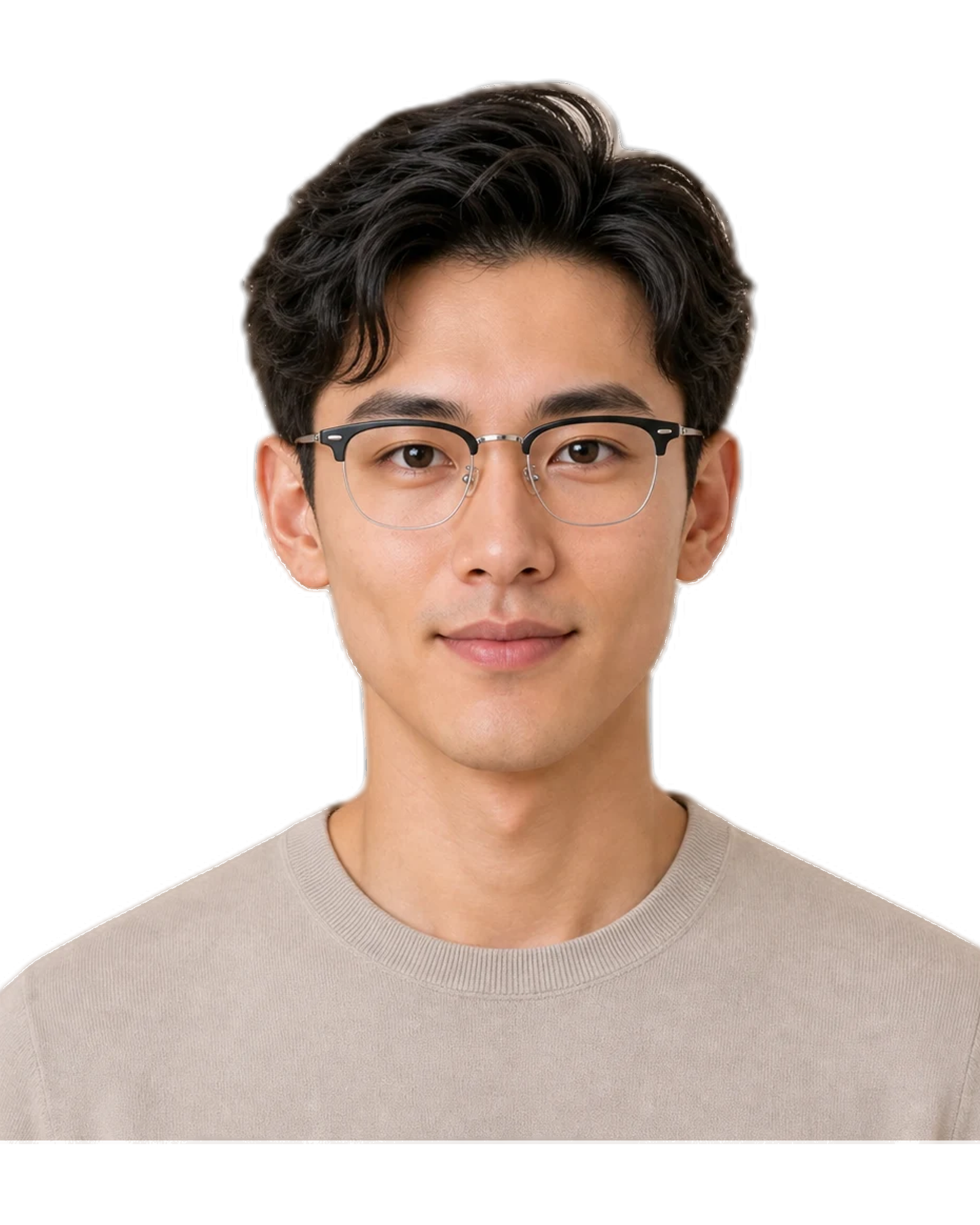 diamond face Men glasses hero portrait