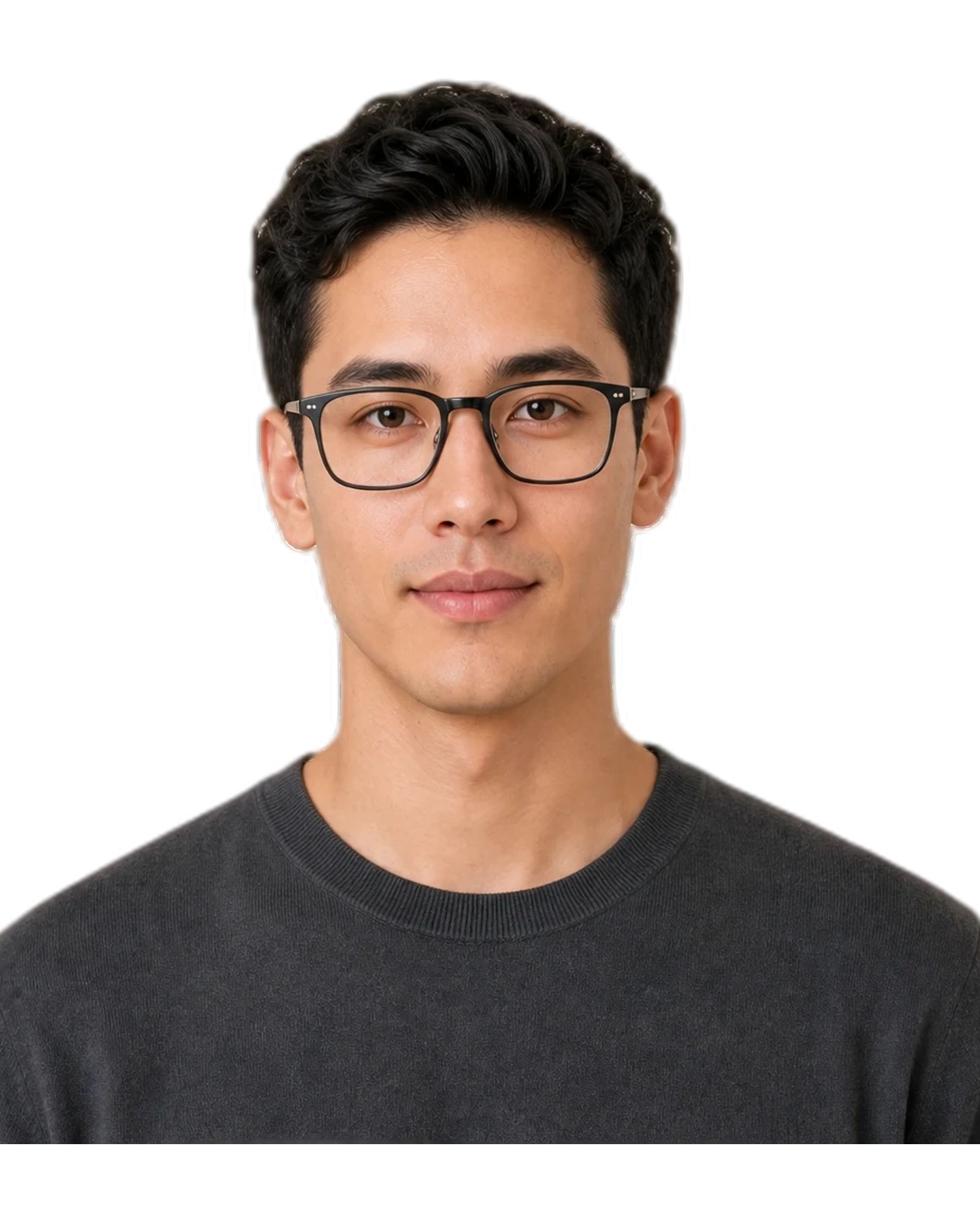 oblong face Men glasses hero portrait