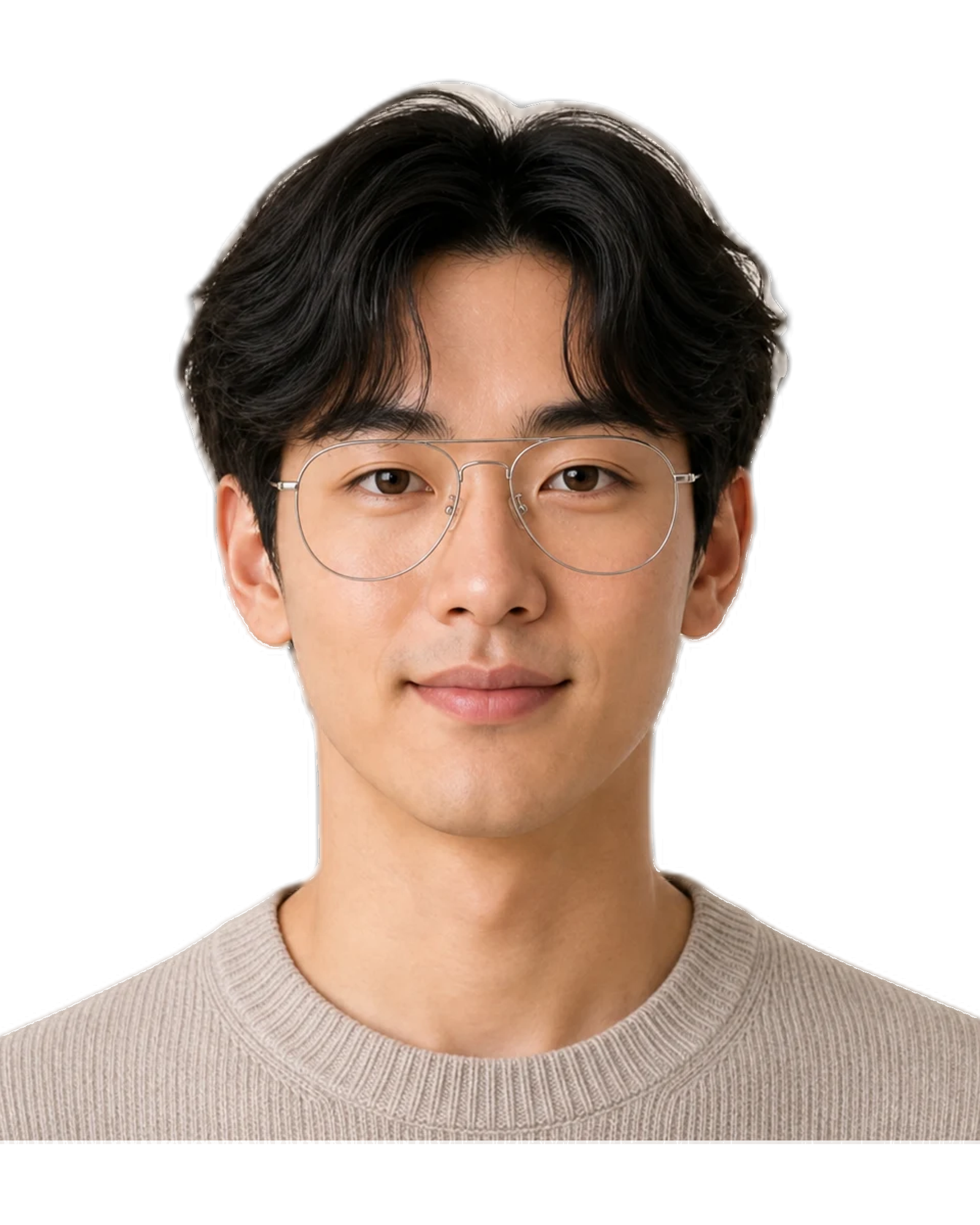 heart face Men glasses hero portrait