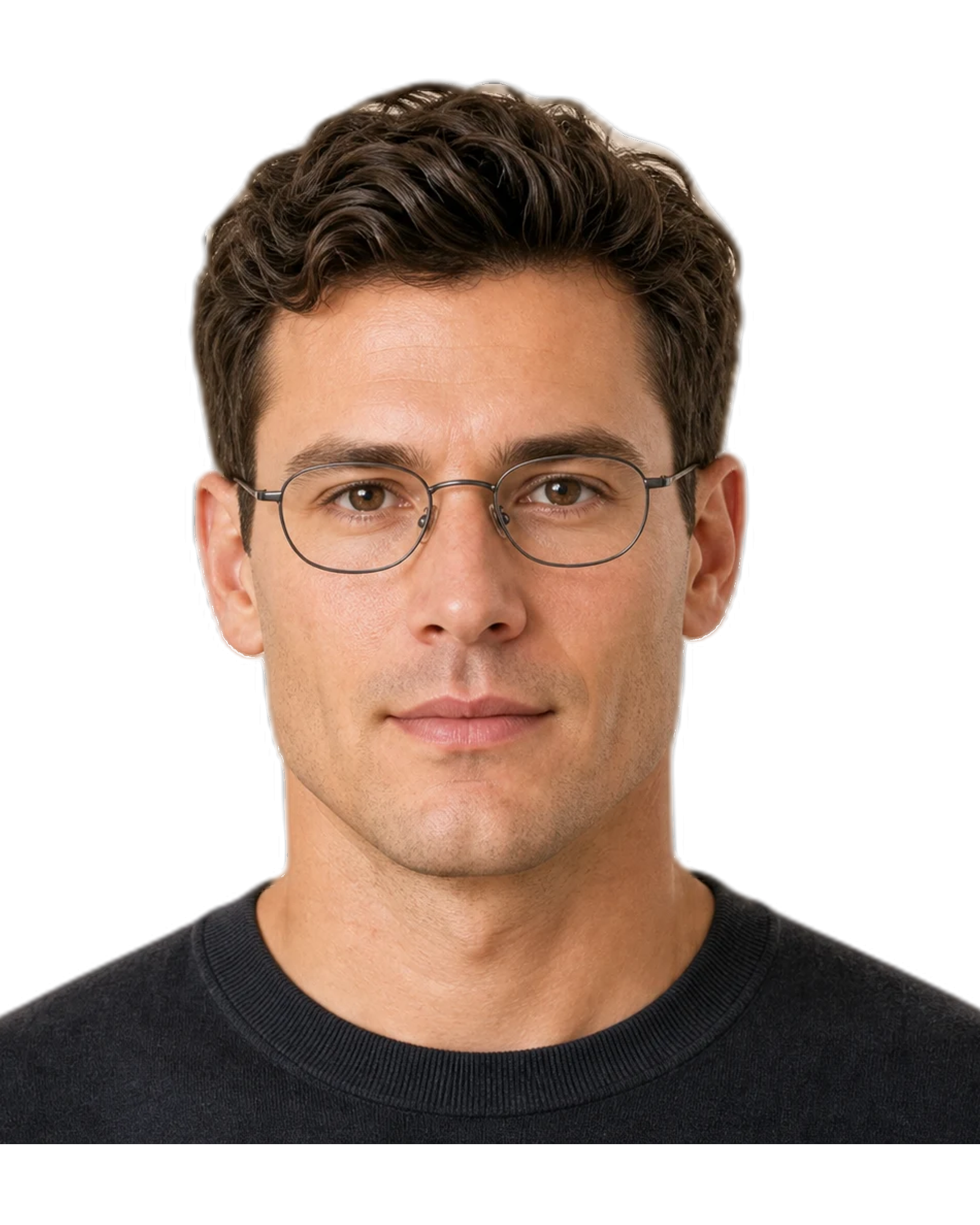 square face Men glasses hero portrait