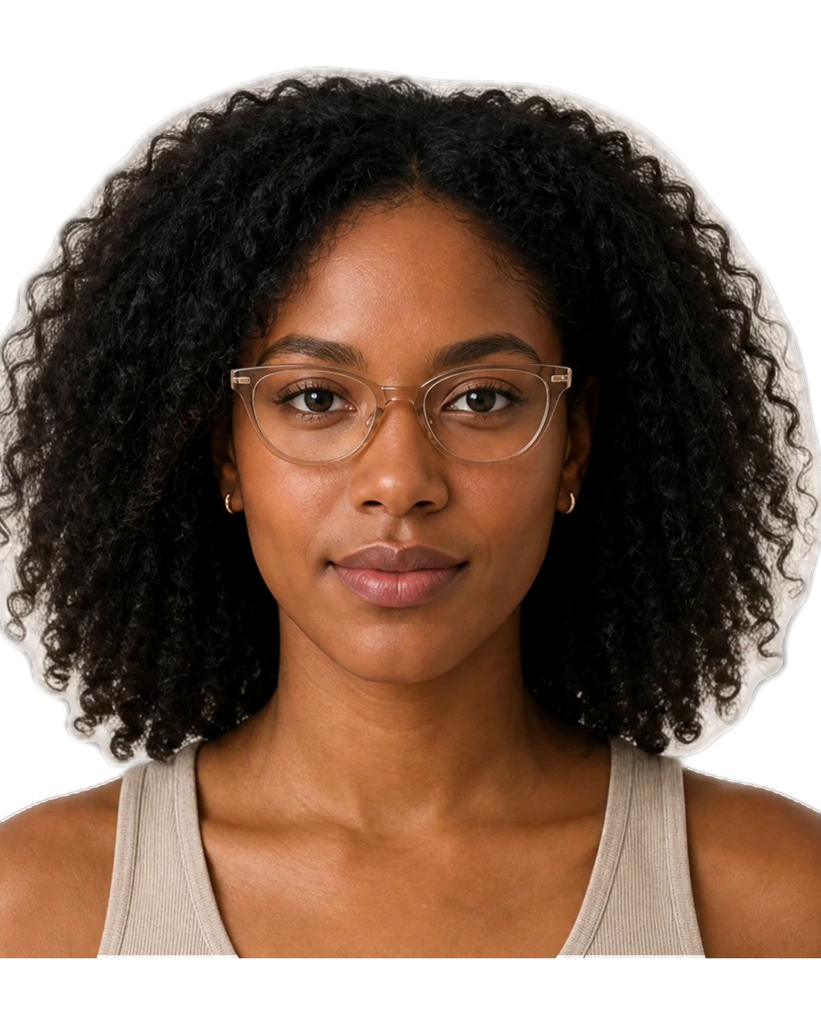 diamond face Women glasses hero portrait