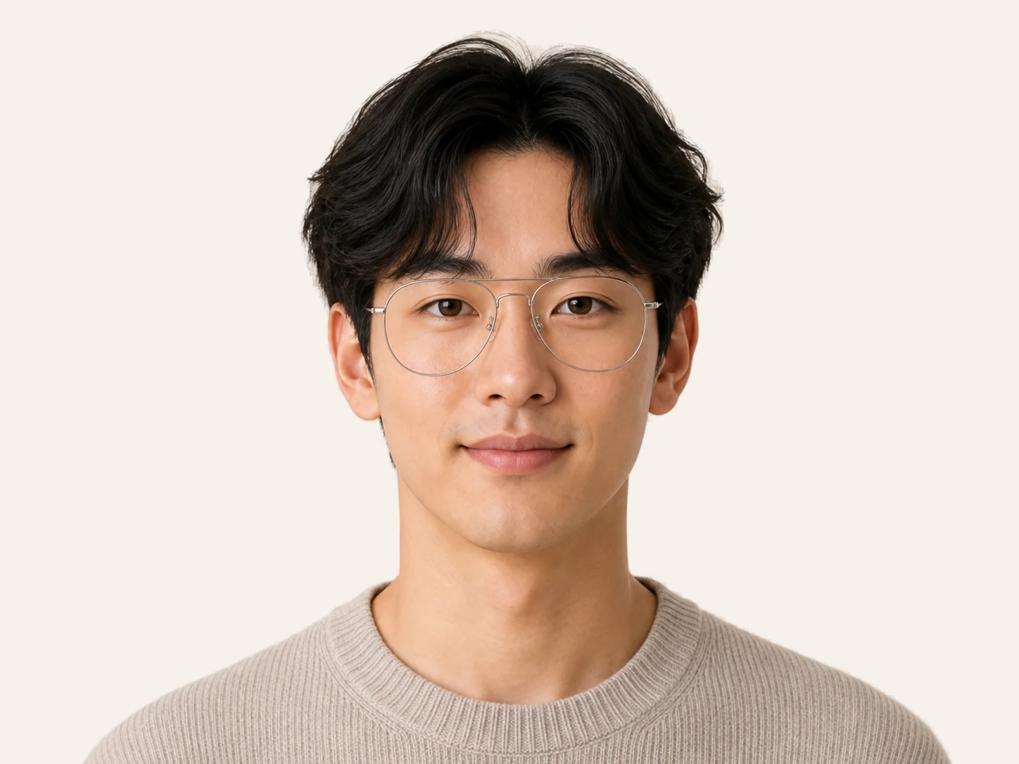 Light Aviator glasses for heart face men