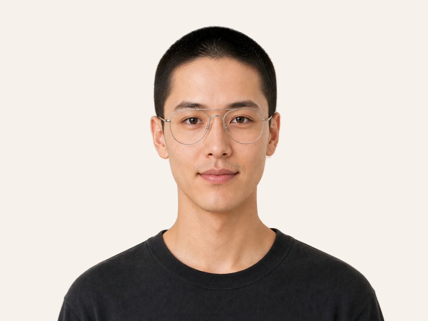 Light Aviator glasses for oblong face