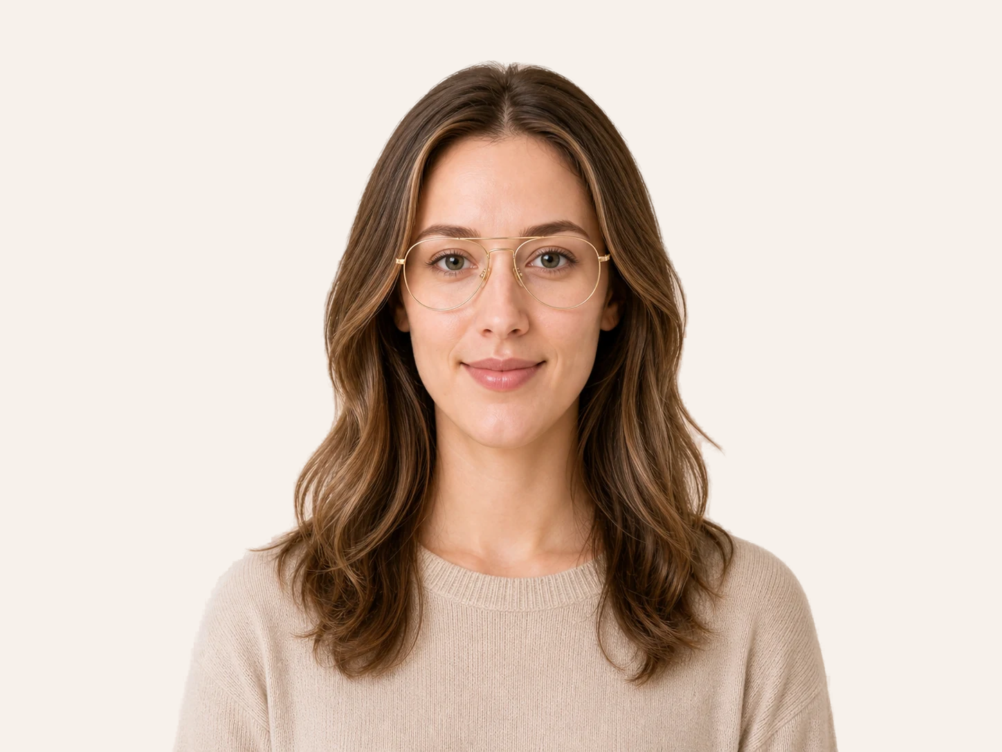 Light Aviator glasses for oblong face
