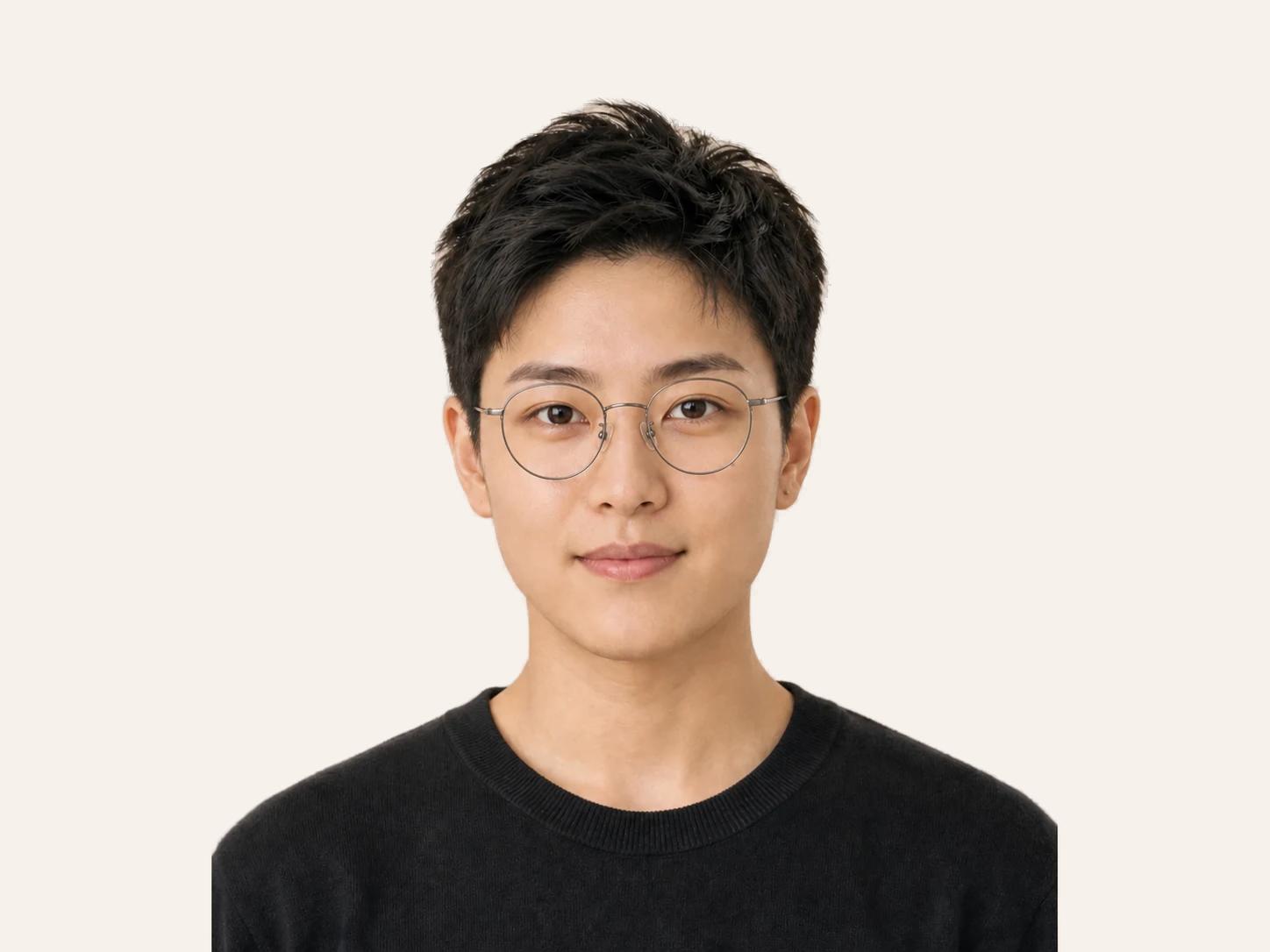 Round Metal glasses for square face unisex
