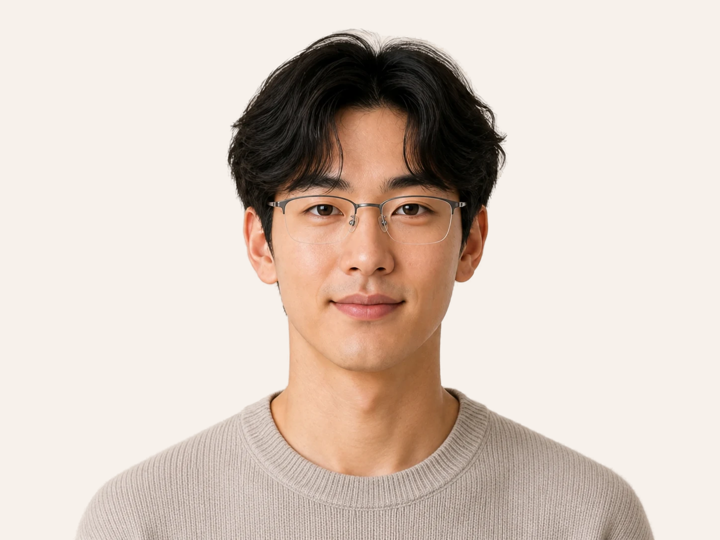 Semi-Rimless glasses for heart face