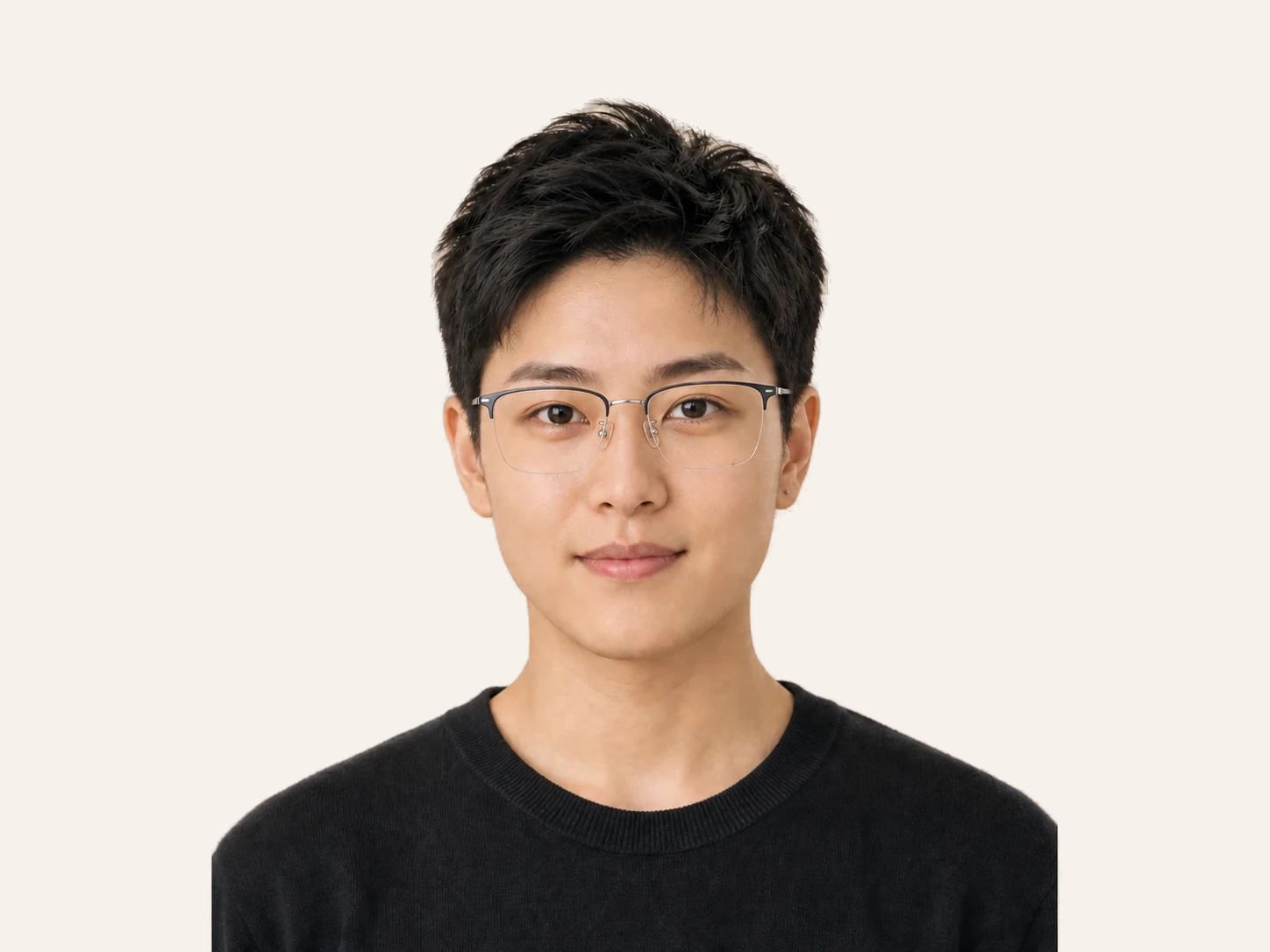 Semi-Rimless glasses for square face