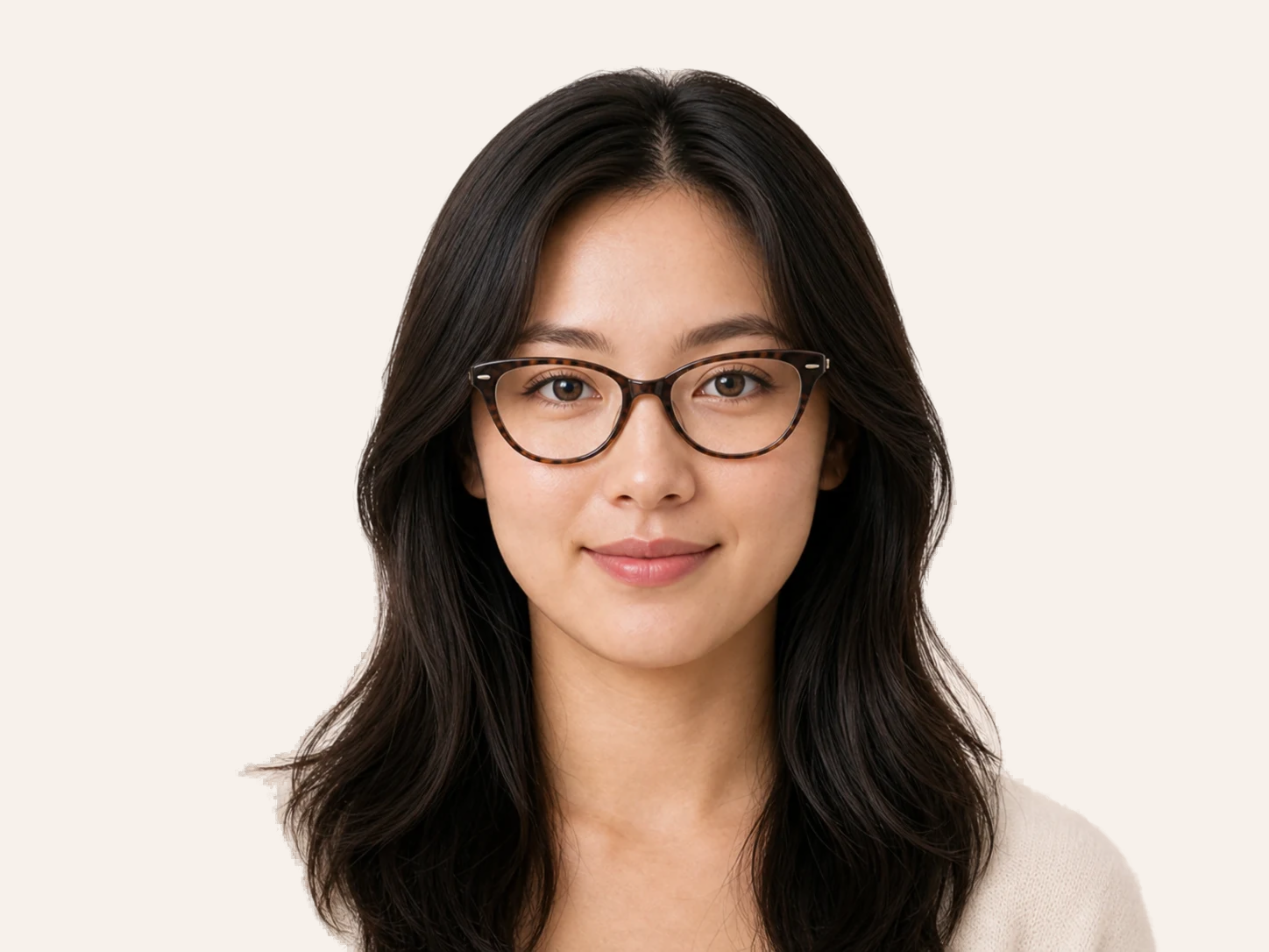 Soft Cat-Eye glasses for oval face