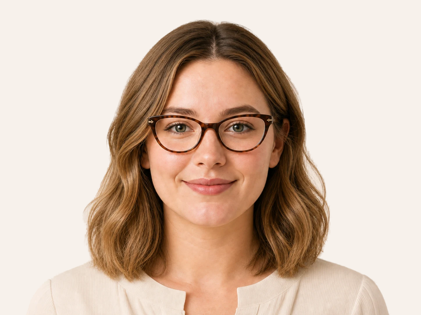 Soft Cat-Eye glasses for round face