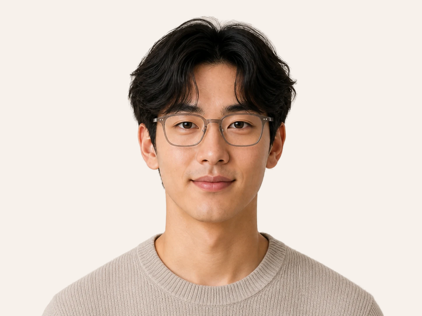 Soft Rectangle glasses for heart face