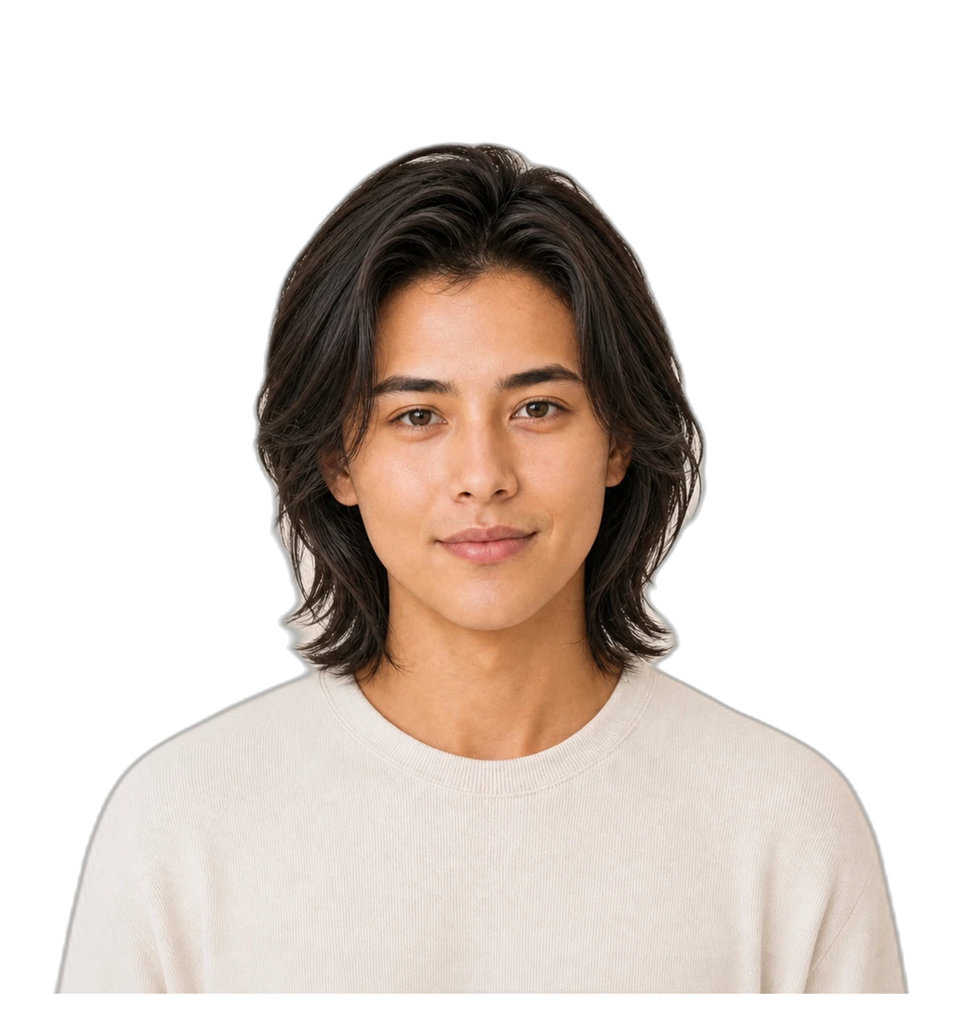 heart face Unisex hairstyle hero portrait