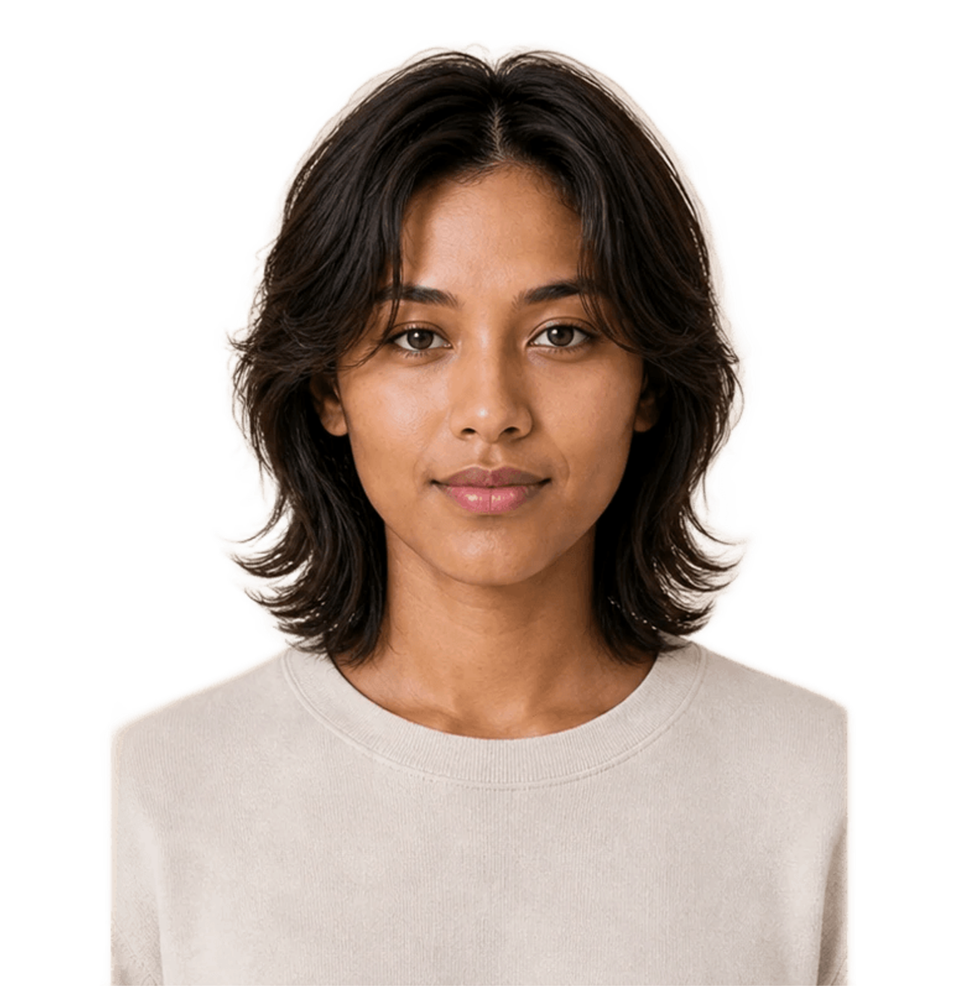 diamond face Unisex hairstyle hero portrait