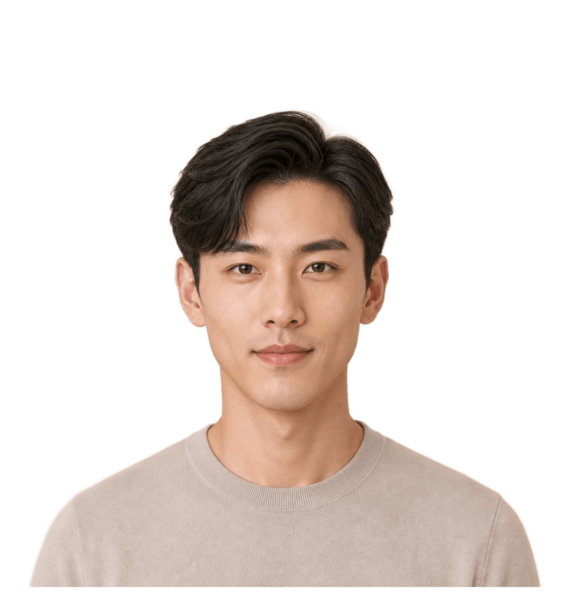 diamond face Men hairstyle hero portrait