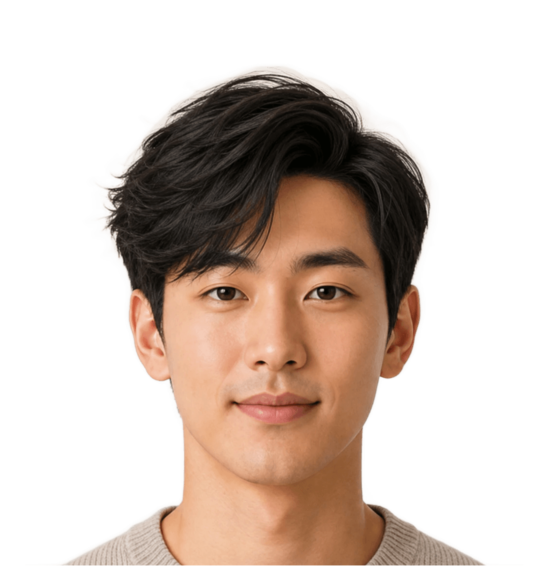 heart face Men hairstyle hero portrait