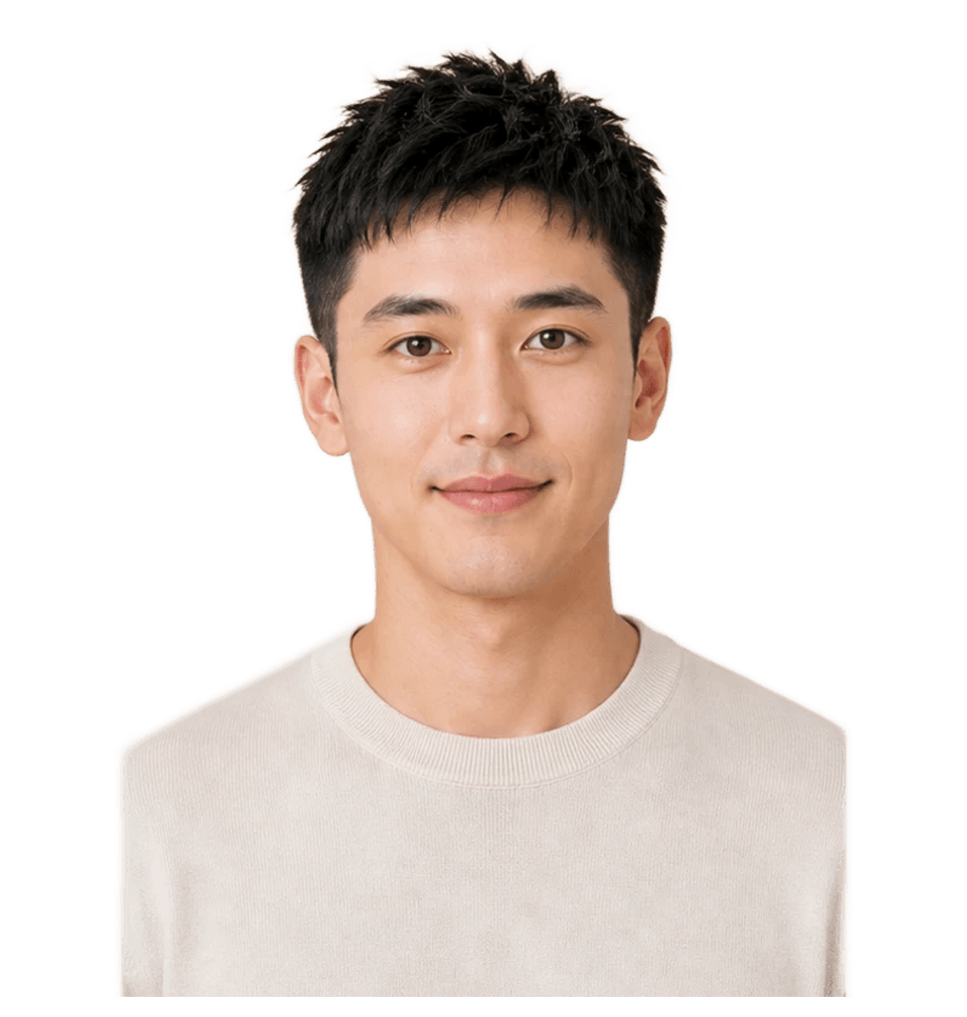 oval face Men hairstyle hero portrait