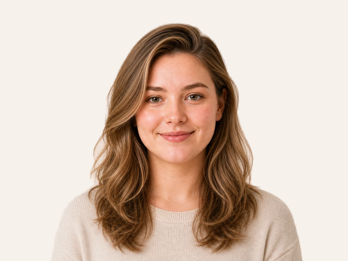Side Part with Volume hairstyle for round face