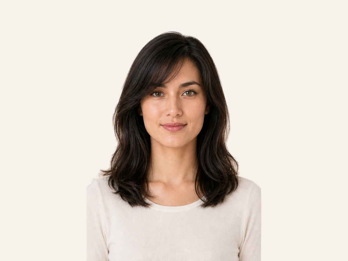 Side-Swept Bangs hairstyle for square face